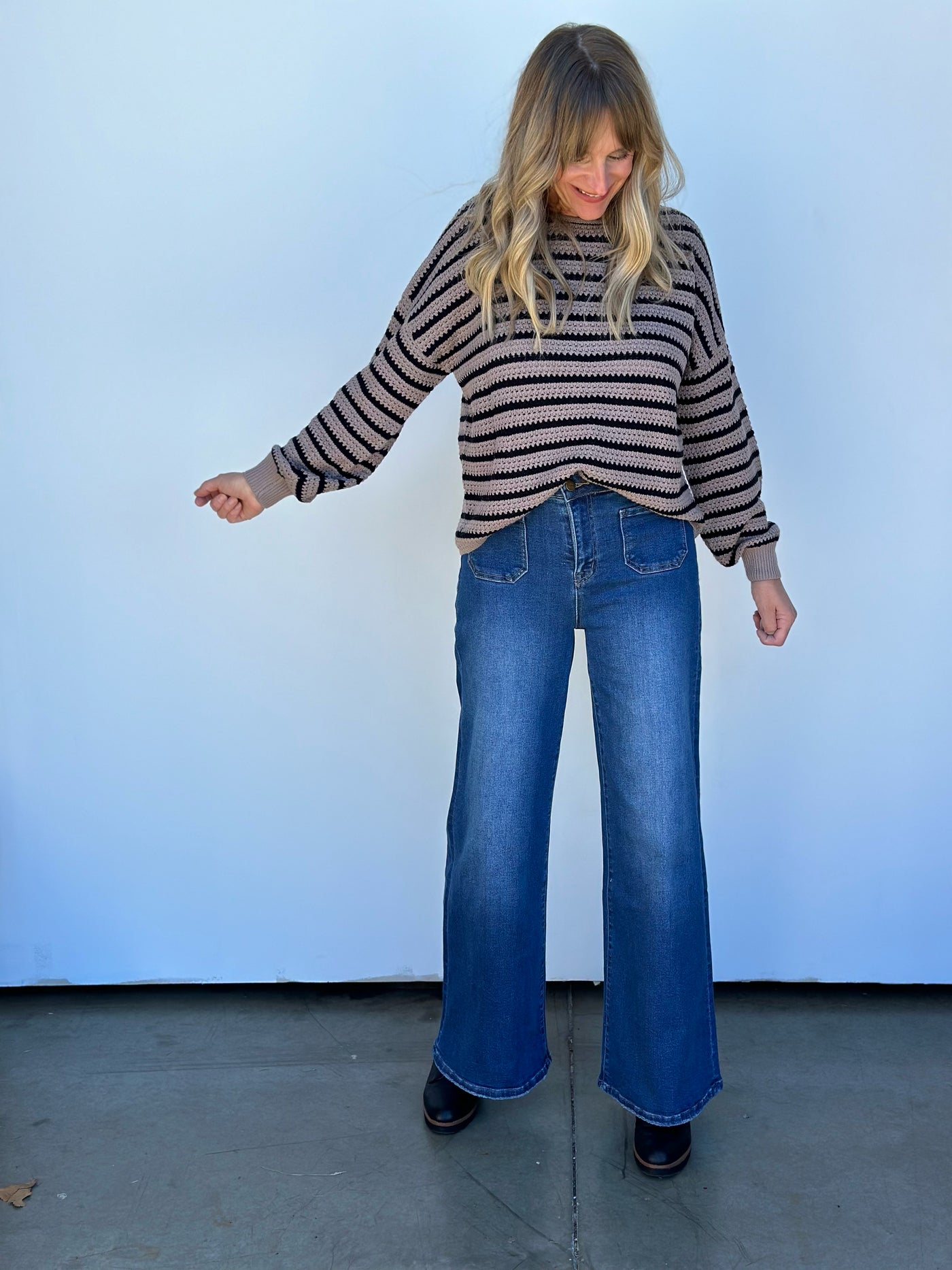 Relaxed Stripe Knit Sweater