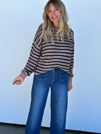 Relaxed Stripe Knit Sweater