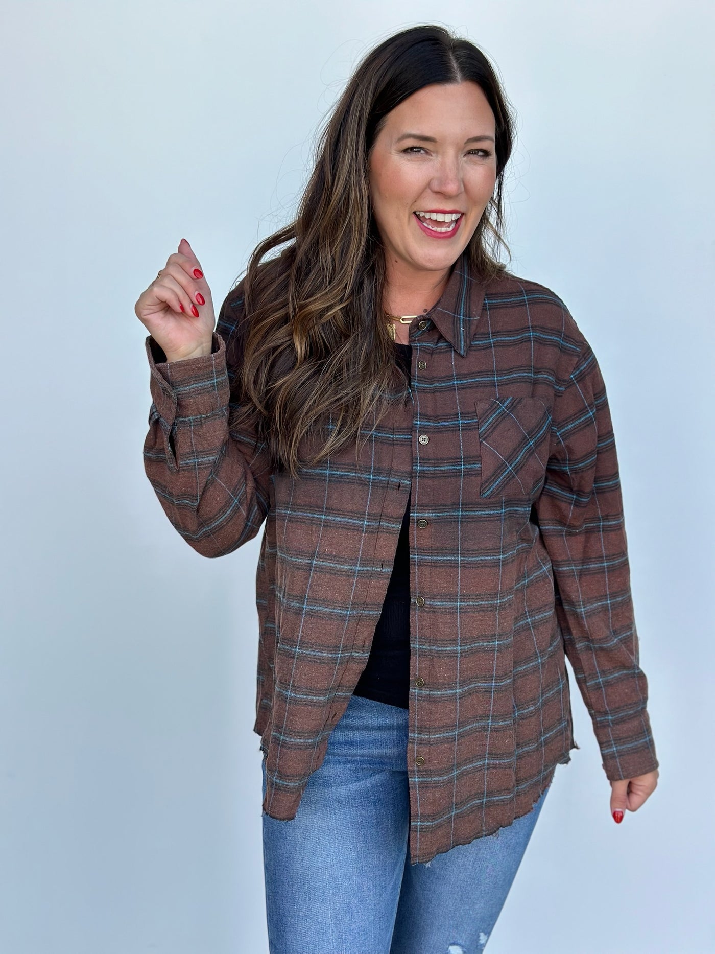 Two-Tone Plaid Button Down