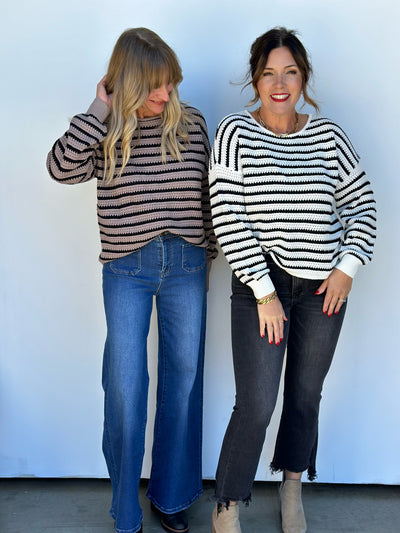 Relaxed Stripe Knit Sweater