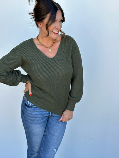 V-neck Sweater with Bow