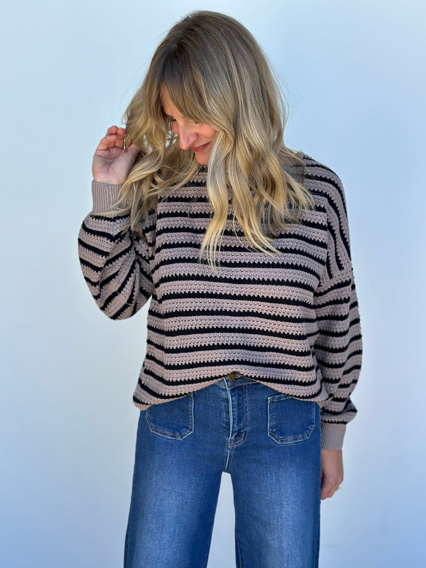 Relaxed Stripe Knit Sweater