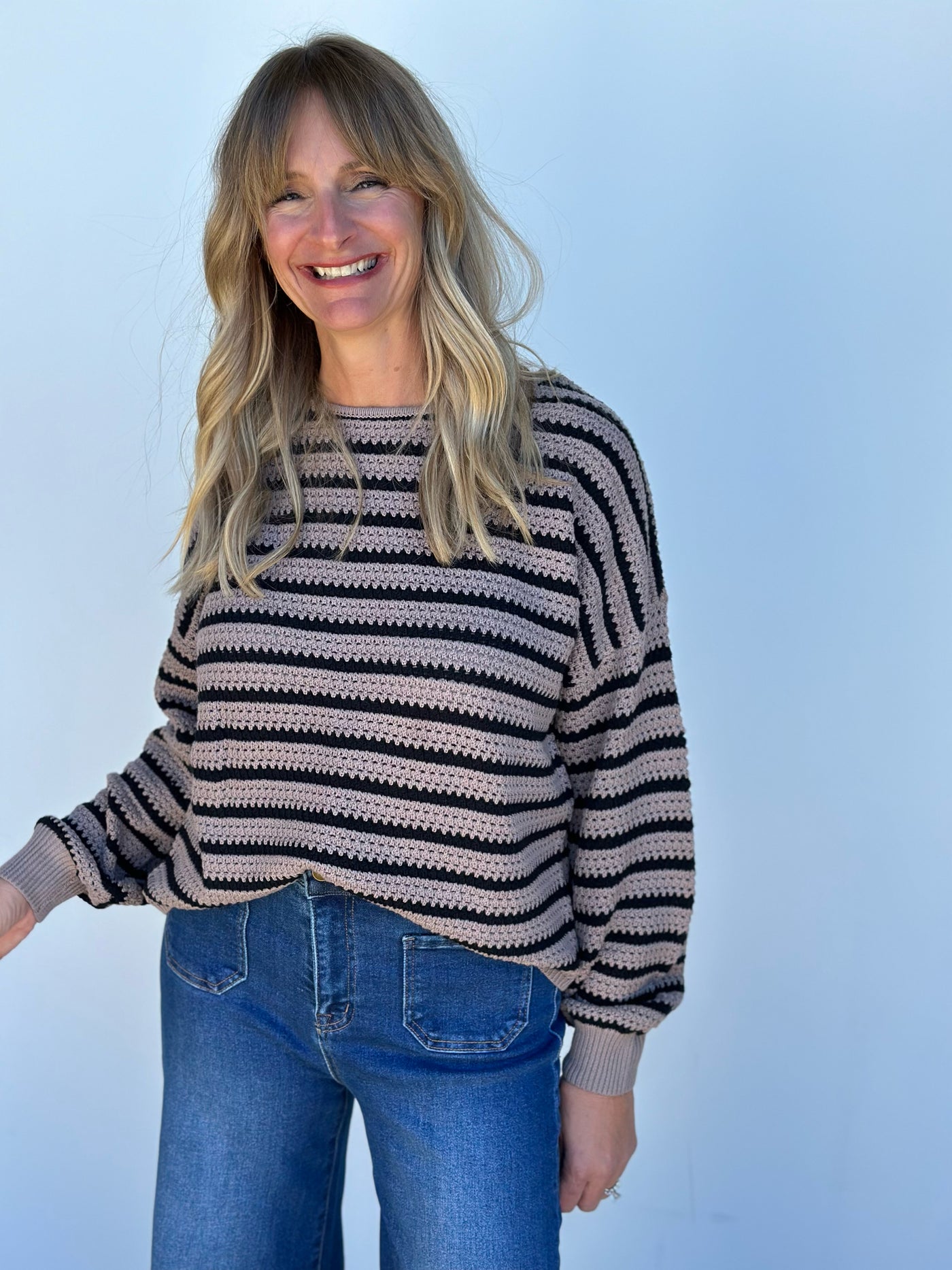 Relaxed Stripe Knit Sweater